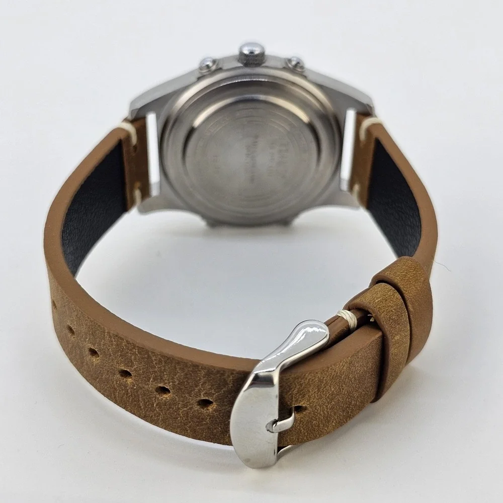 Timex Expedition Ana Dig Men Watch 38MM Green Dial NEW Leather Bands New Battery